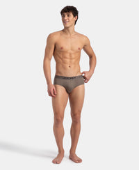 Super Combed Cotton Solid Brief with Ultrasoft Waistband - Dark Khaki (Pack of 2)