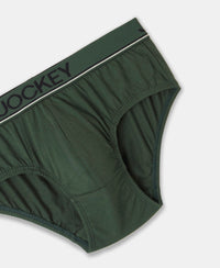 Super Combed Cotton Solid Brief with Ultrasoft Waistband - Deep Forest