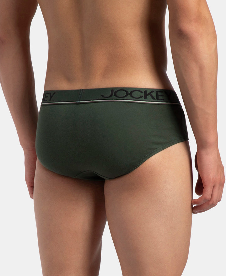 Super Combed Cotton Solid Brief with Ultrasoft Waistband - Deep Forest (Pack of 2)