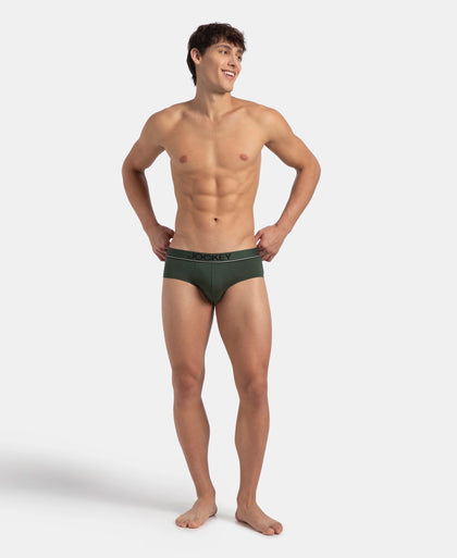 Super Combed Cotton Solid Brief with Ultrasoft Waistband - Deep Forest