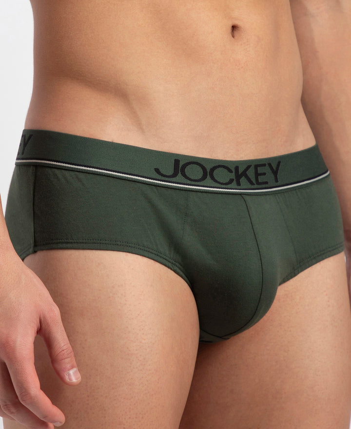 Super Combed Cotton Solid Brief with Ultrasoft Waistband - Deep Forest (Pack of 2)