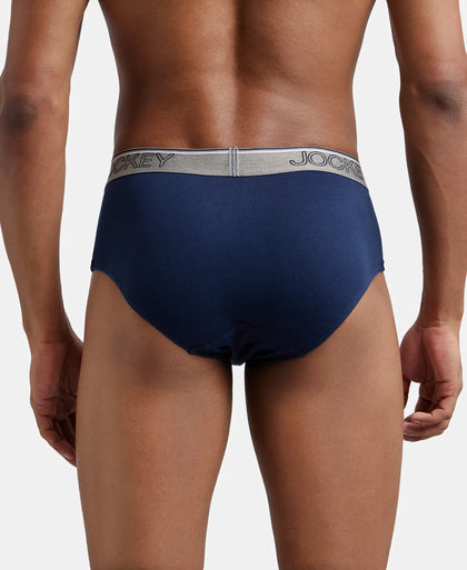 Super Combed Cotton Solid Brief with Ultrasoft Waistband - Navy (Pack of 3)