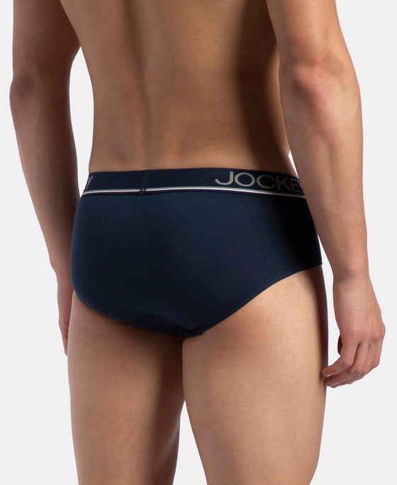 Super Combed Cotton Solid Brief with Ultrasoft Waistband - Deep Navy (Pack of 2)