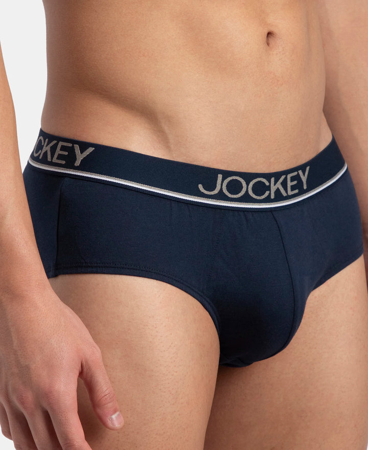 Super Combed Cotton Solid Brief with Ultrasoft Waistband - Deep Navy (Pack of 2)
