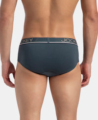Super Combed Cotton Solid Brief with Ultrasoft Waistband - Deep Slate