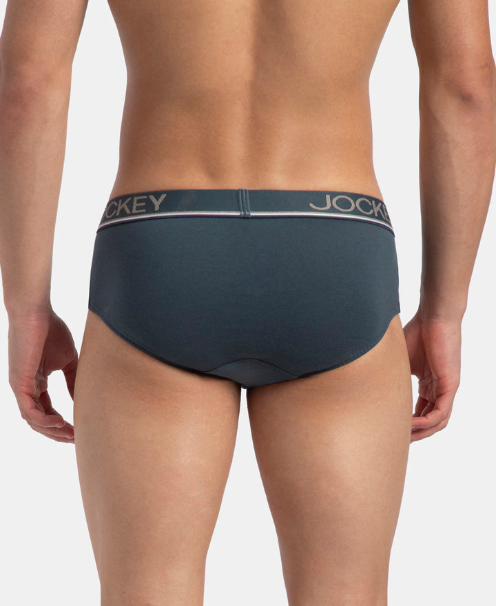 Super Combed Cotton Solid Brief with Ultrasoft Waistband - Deep Slate (Pack of 2)