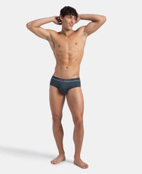 Super Combed Cotton Solid Brief with Ultrasoft Waistband - Deep Slate