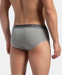 Super Combed Cotton Solid Brief with Ultrasoft Waistband - Grey Melange (Pack of 2)