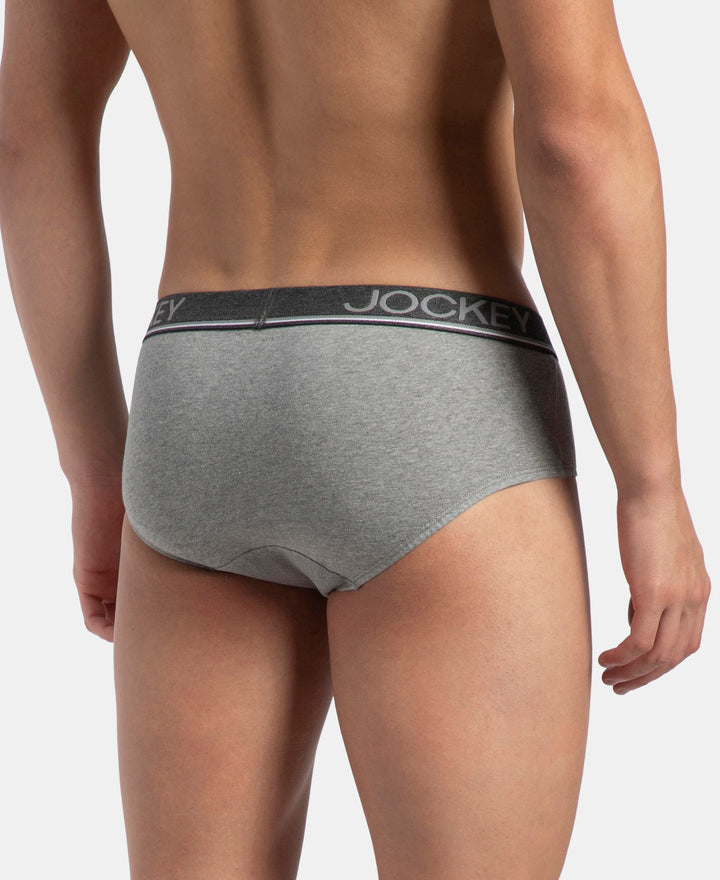 Super Combed Cotton Solid Brief with Ultrasoft Waistband - Grey Melange (Pack of 2)