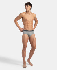 Super Combed Cotton Solid Brief with Ultrasoft Waistband - Grey Melange (Pack of 2)