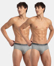 Super Combed Cotton Solid Brief with Ultrasoft Waistband - Grey Melange (Pack of 2)