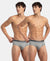 Super Combed Cotton Solid Brief with Ultrasoft Waistband - Grey Melange (Pack of 2)