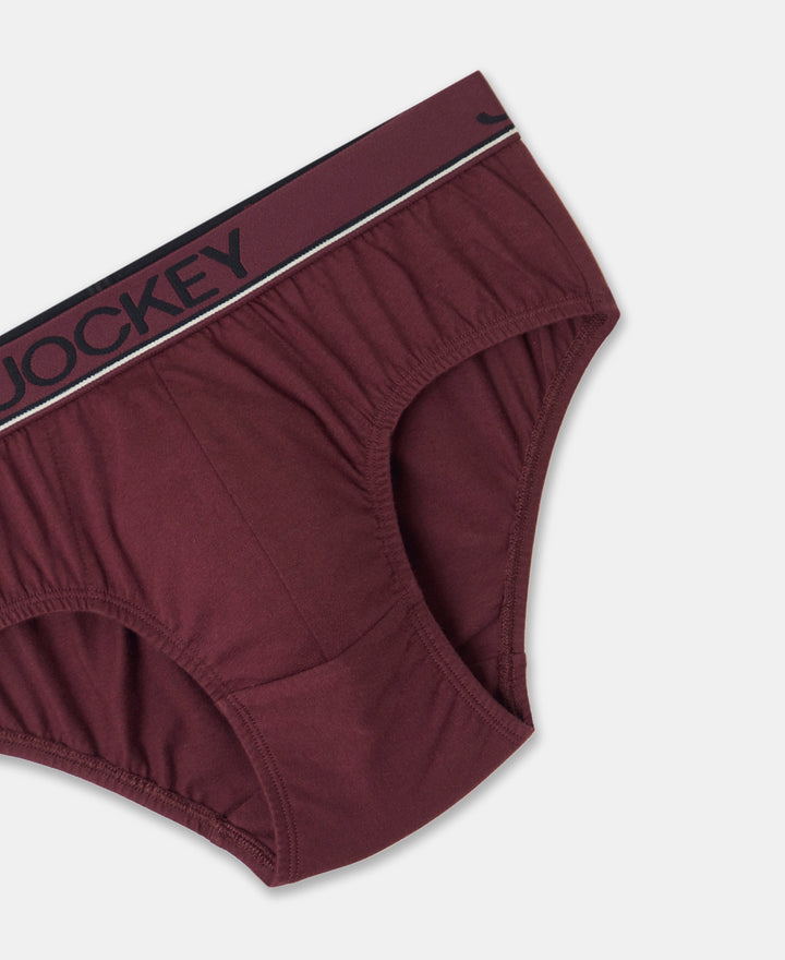 Super Combed Cotton Solid Brief with Ultrasoft Waistband - Port Royale