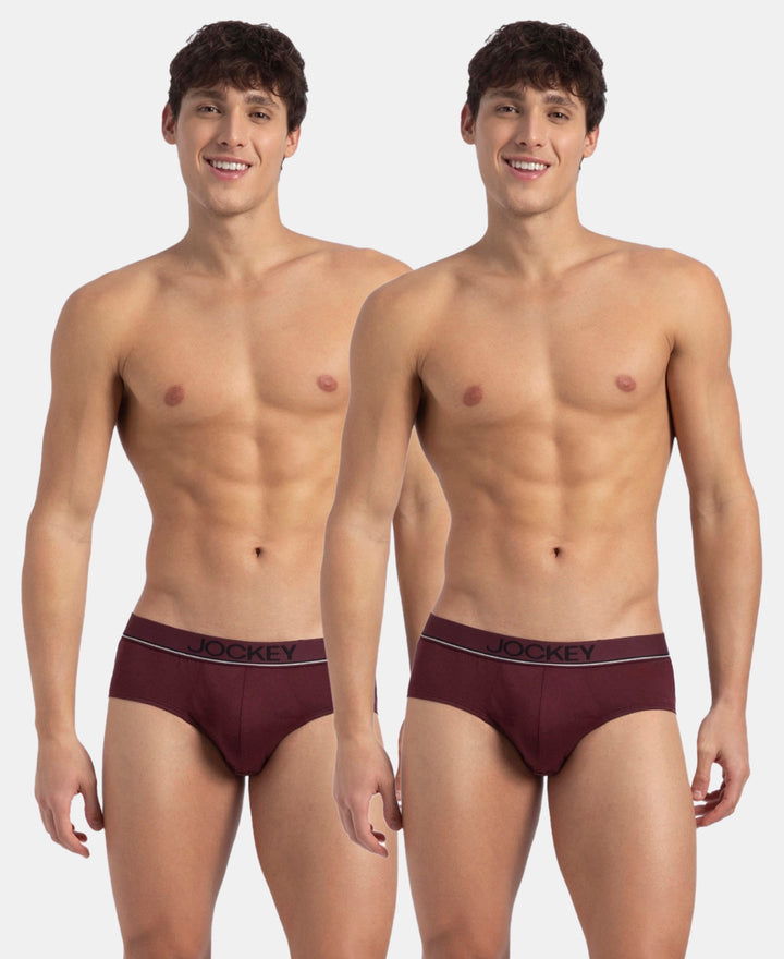 Super Combed Cotton Solid Brief with Ultrasoft Waistband - Port Royale (Pack of 2)