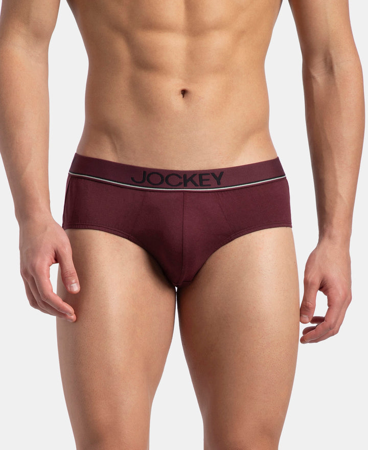 Super Combed Cotton Solid Brief with Ultrasoft Waistband - Port Royale (Pack of 2)