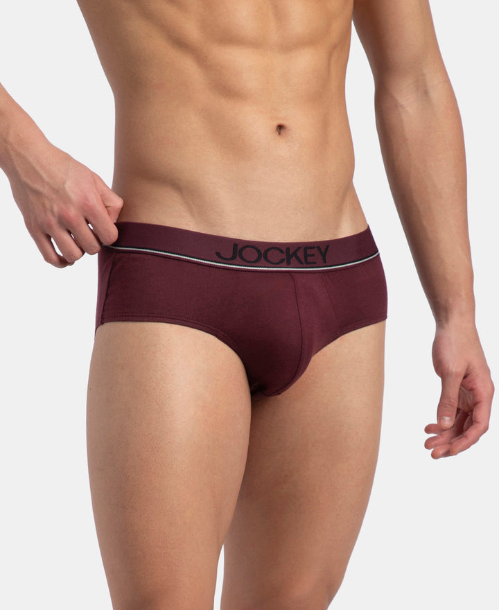 Super Combed Cotton Solid Brief with Ultrasoft Waistband - Port Royale (Pack of 2)