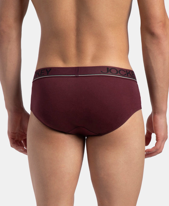 Super Combed Cotton Solid Brief with Ultrasoft Waistband - Port Royale (Pack of 2)