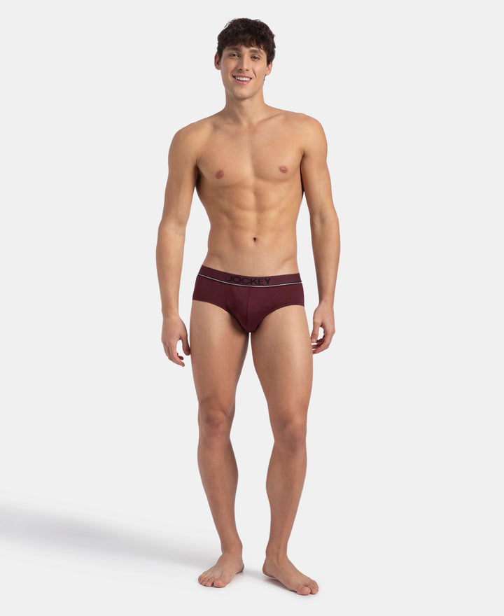 Super Combed Cotton Solid Brief with Ultrasoft Waistband - Port Royale (Pack of 2)