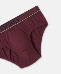 Super Combed Cotton Solid Brief with Ultrasoft Waistband - Port Royale (Pack of 2)
