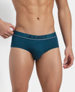 Super Combed Cotton Solid Brief with Ultrasoft Waistband - Seaport Teal