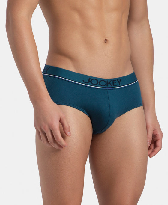Super Combed Cotton Solid Brief with Ultrasoft Waistband - Seaport Teal