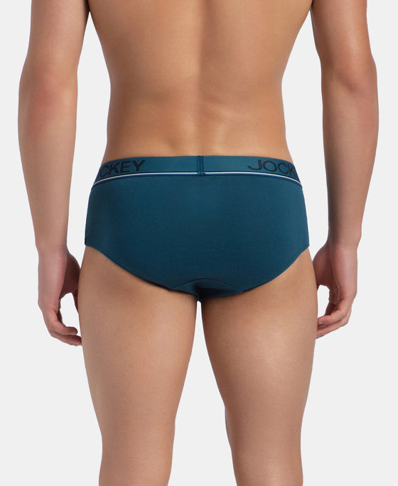 Super Combed Cotton Solid Brief with Ultrasoft Waistband - Seaport Teal