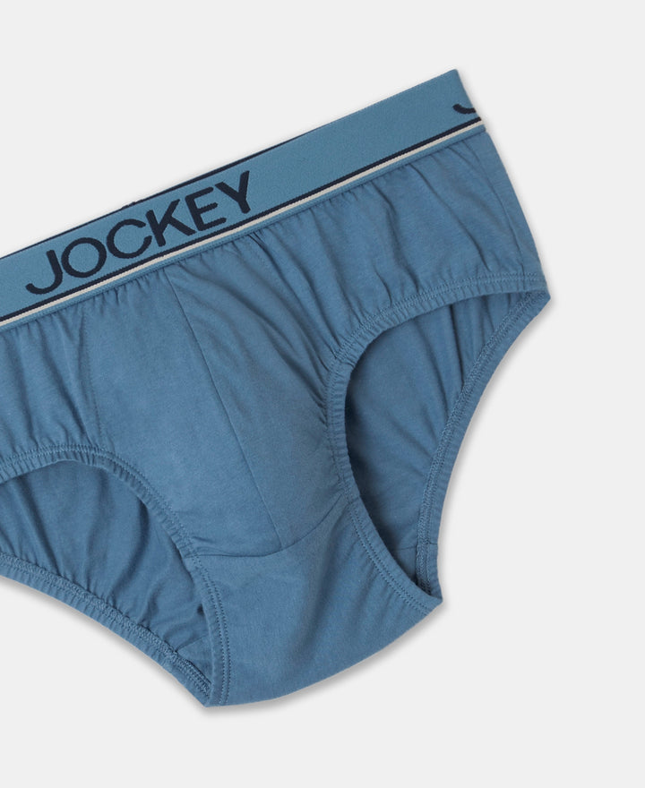 Super Combed Cotton Solid Brief with Ultrasoft Waistband - Stellar