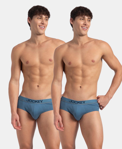 Super Combed Cotton Solid Brief with Ultrasoft Waistband - Stellar (Pack of 2)