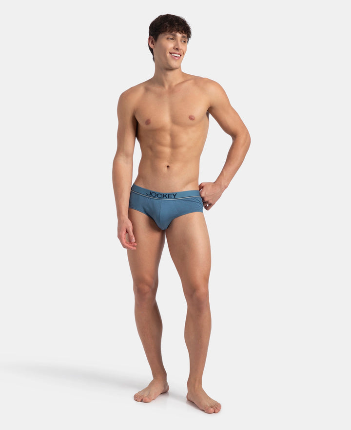Super Combed Cotton Solid Brief with Ultrasoft Waistband - Stellar (Pack of 2)
