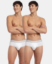 Super Combed Cotton Solid Brief with Ultrasoft Waistband - White (Pack of 2)