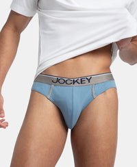 Super Combed Cotton Rib Solid Brief with Ultrasoft Waistband - Blue Shadow (Pack of 2)
