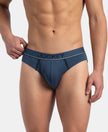 Super Combed Cotton Rib Solid Brief with Ultrasoft Waistband - Dark Denim