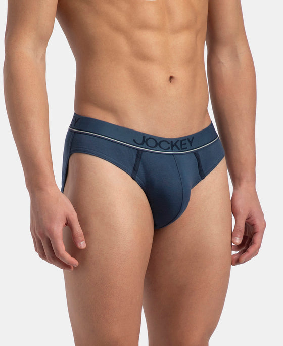 Super Combed Cotton Rib Solid Brief with Ultrasoft Waistband - Dark Denim