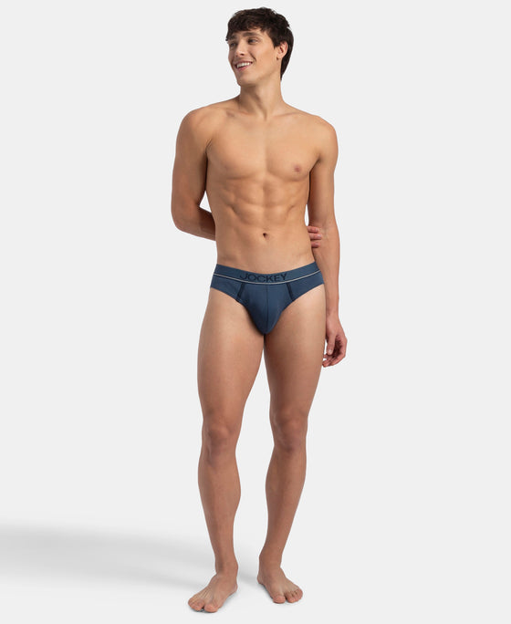 Super Combed Cotton Rib Solid Brief with Ultrasoft Waistband - Dark Denim