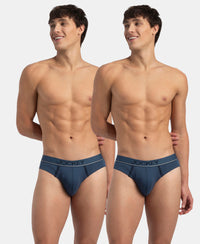 Super Combed Cotton Rib Solid Brief with Ultrasoft Waistband - Dark Denim (Pack of 2)