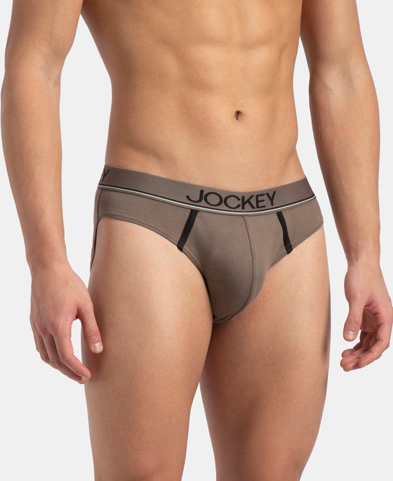 Super Combed Cotton Rib Solid Brief with Ultrasoft Waistband - Dark Khaki