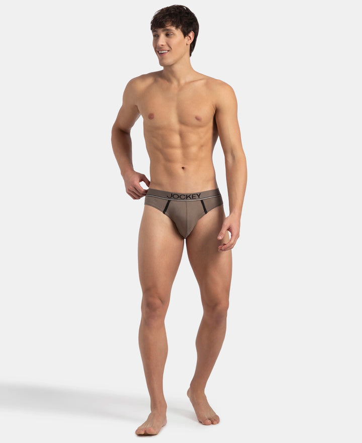 Super Combed Cotton Rib Solid Brief with Ultrasoft Waistband - Dark Khaki