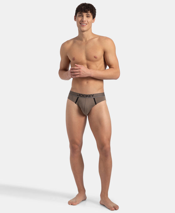 Super Combed Cotton Rib Solid Brief with Ultrasoft Waistband - Dark Khaki