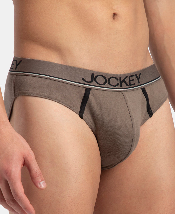 Super Combed Cotton Rib Solid Brief with Ultrasoft Waistband - Dark Khaki
