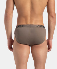 Super Combed Cotton Rib Solid Brief with Ultrasoft Waistband - Dark Khaki (Pack of 2)