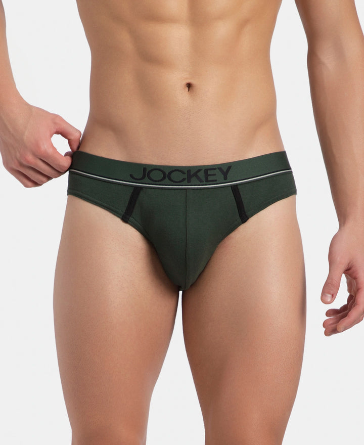 Super Combed Cotton Rib Solid Brief with Ultrasoft Waistband - Deep Forest