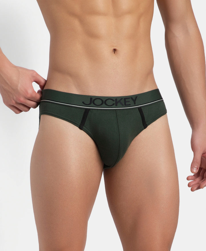 Super Combed Cotton Rib Solid Brief with Ultrasoft Waistband - Deep Forest