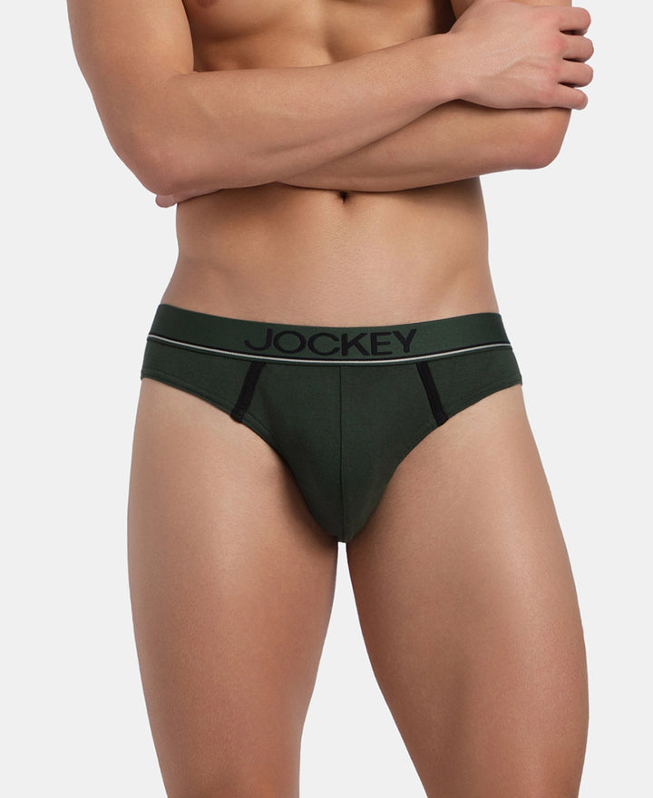 Super Combed Cotton Rib Solid Brief with Ultrasoft Waistband - Deep Forest