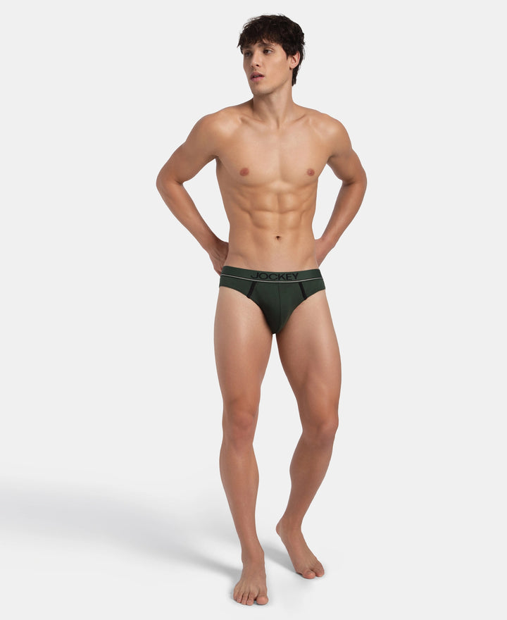 Super Combed Cotton Rib Solid Brief with Ultrasoft Waistband - Deep Forest (Pack of 2)