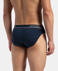 Super Combed Cotton Rib Solid Brief with Ultrasoft Waistband - Deep Navy (Pack of 2)