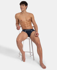 Super Combed Cotton Rib Solid Brief with Ultrasoft Waistband - Deep Navy (Pack of 2)