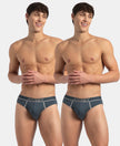 Super Combed Cotton Rib Solid Brief with Ultrasoft Waistband - Deep Slate (Pack of 2)