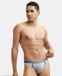 Super Combed Cotton Rib Solid Brief with Ultrasoft Waistband - Grey Melange (Pack of 2)