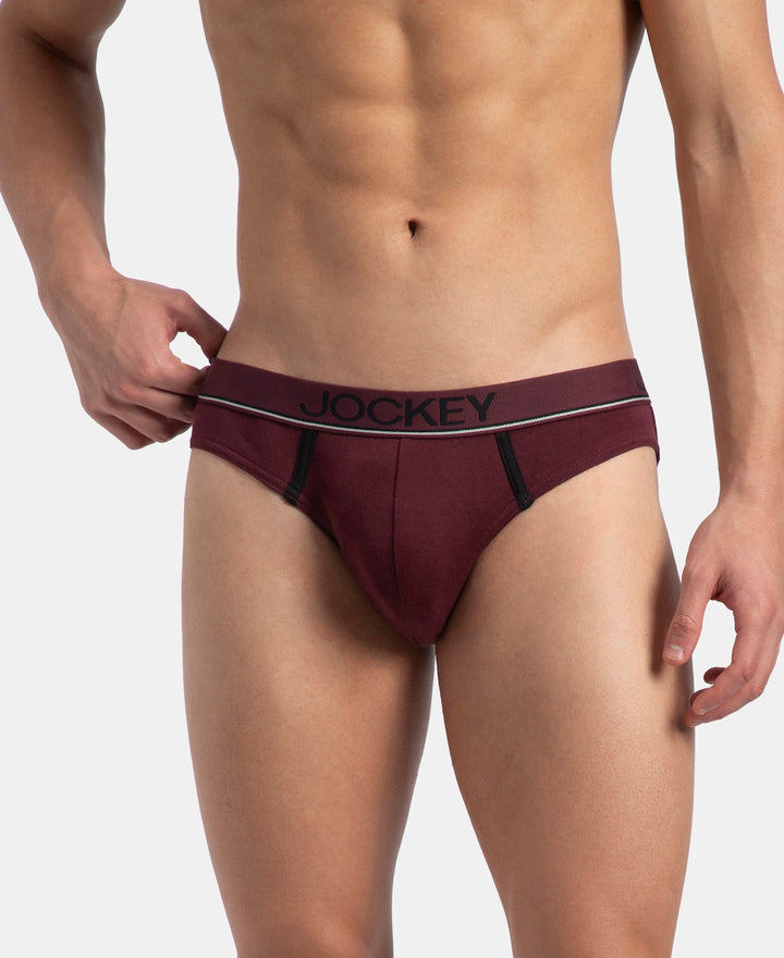 Super Combed Cotton Rib Solid Brief with Ultrasoft Waistband - Port Royale