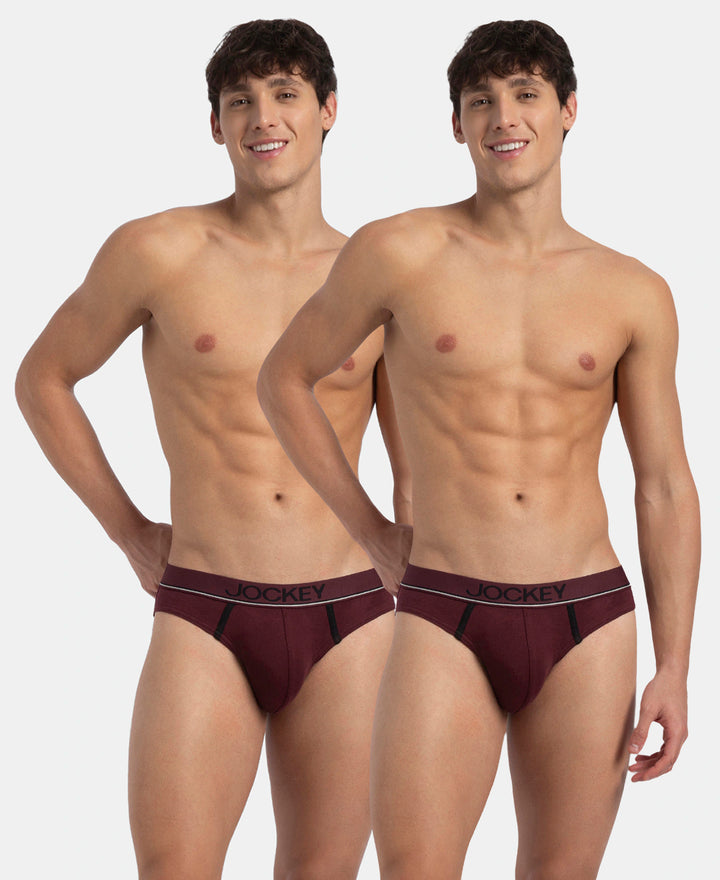 Super Combed Cotton Rib Solid Brief with Ultrasoft Waistband - Port Royale (Pack of 2)